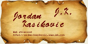 Jordan Kašiković vizit kartica